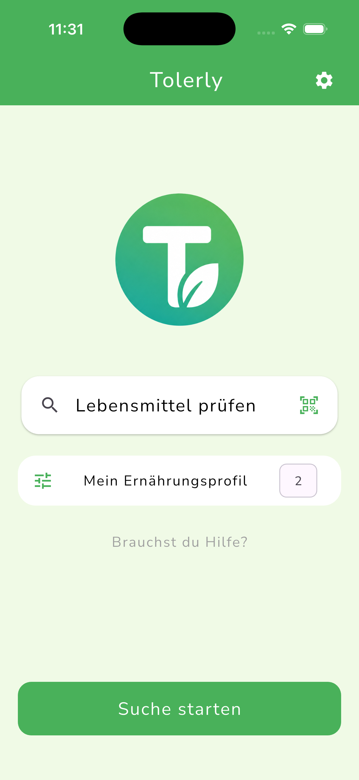 Tolerly App Screen