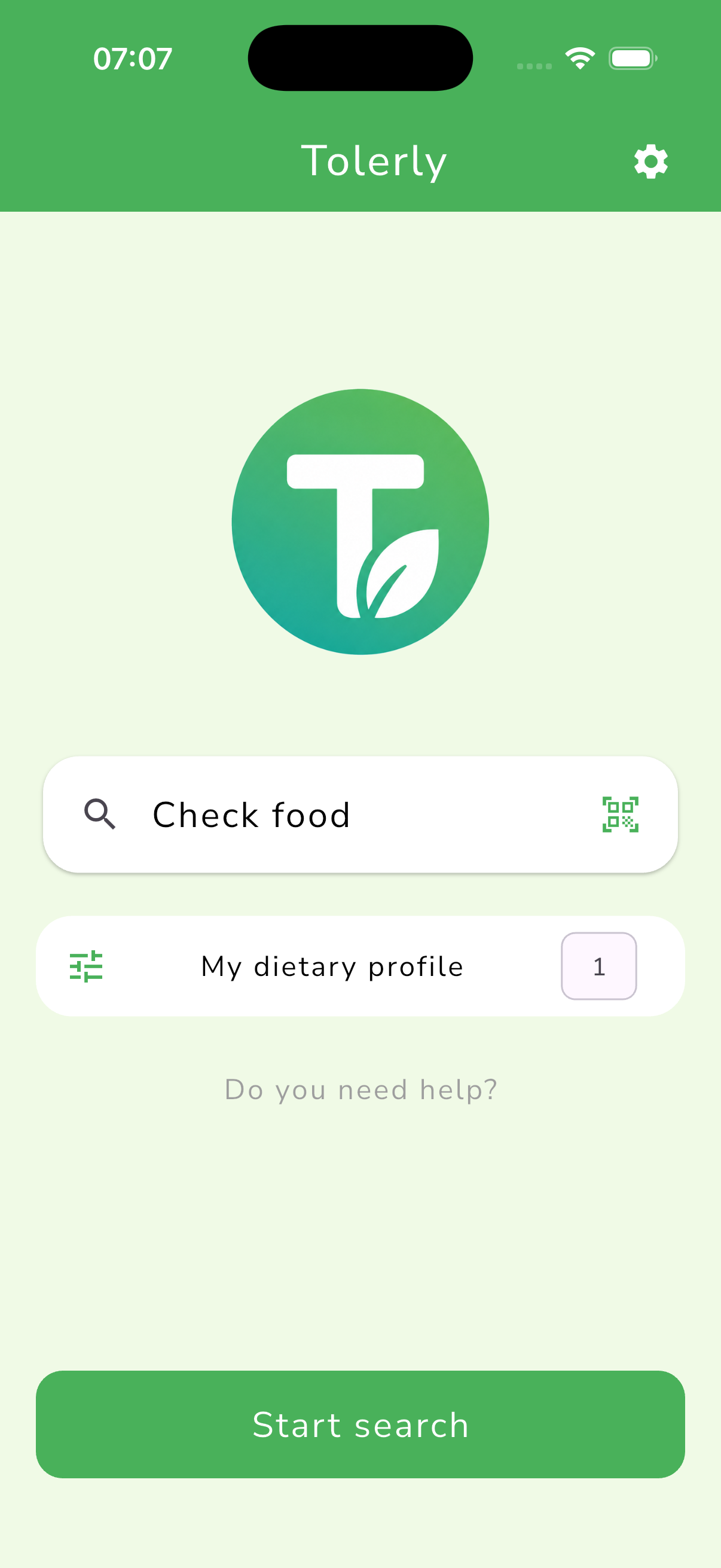 Tolerly App Screen